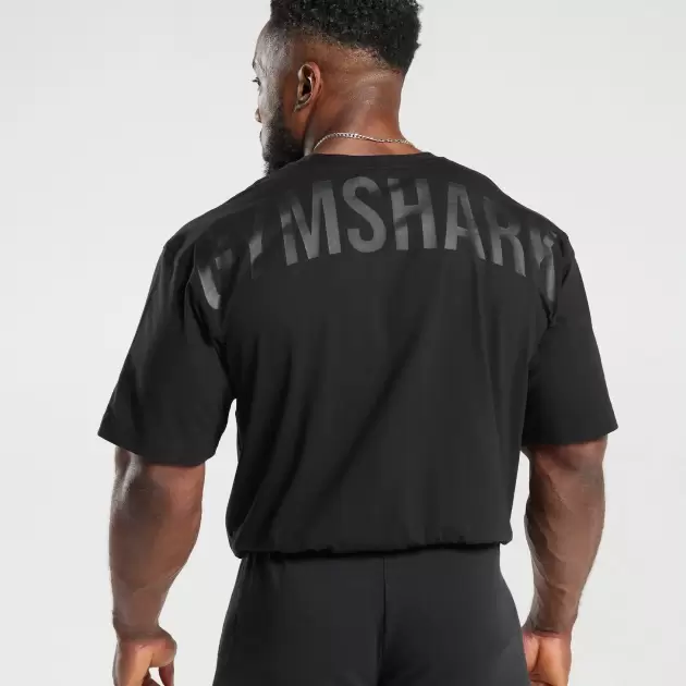 Power T-Shirt, Oversized Fit, Black |XXL
