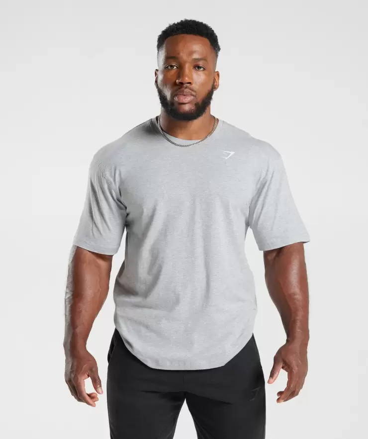 Power T-Shirt, Oversized Fit, Light Grey Core Marl | M - Image 2