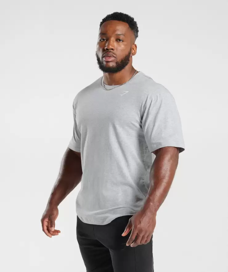 Power T-Shirt, Oversized Fit, Light Grey Core Marl | M - Image 3