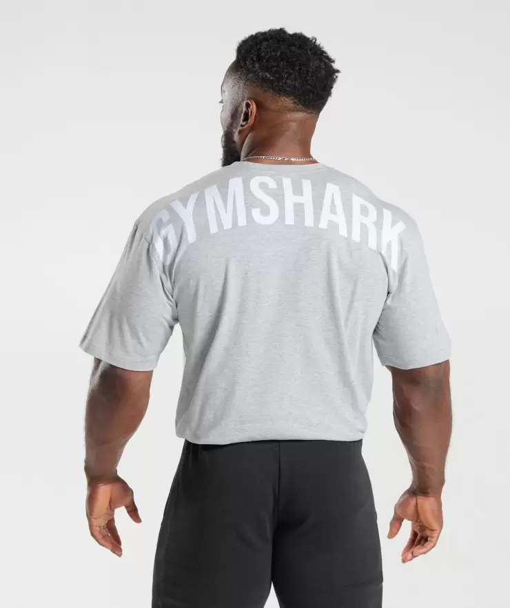 Power T-Shirt, Oversized Fit, Light Grey Core Marl | M - Image 4