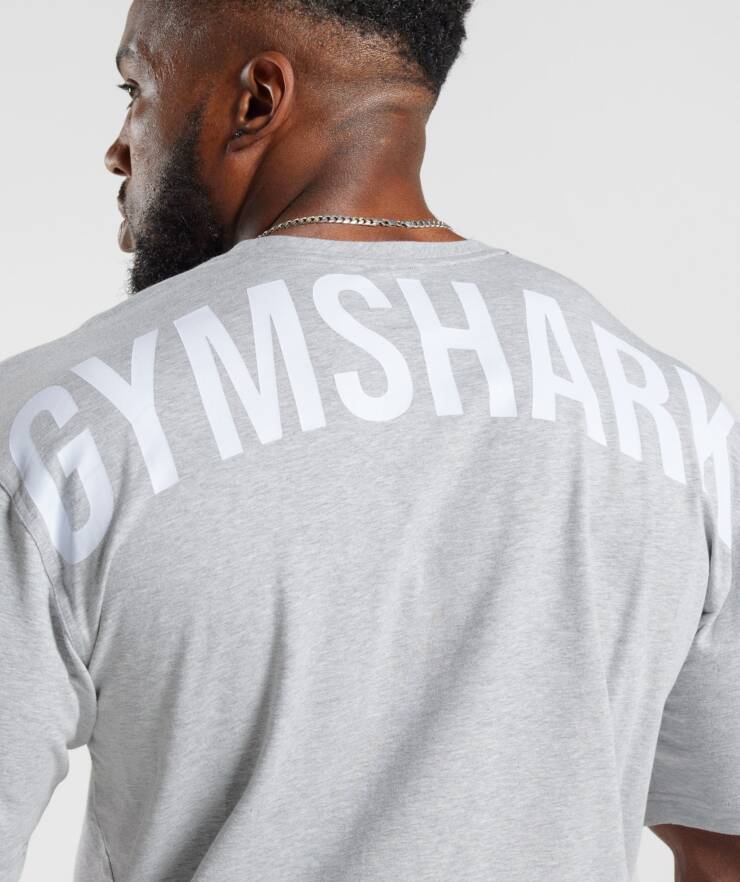 Power T-Shirt, Oversized Fit, Light Grey Core Marl | M
