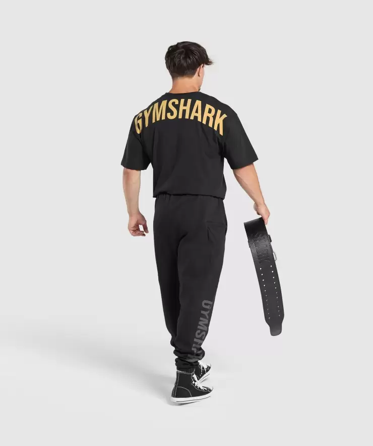 Power T-Shirt, Oversized Fit, Black/Rustic Yellow | XXL - Image 7