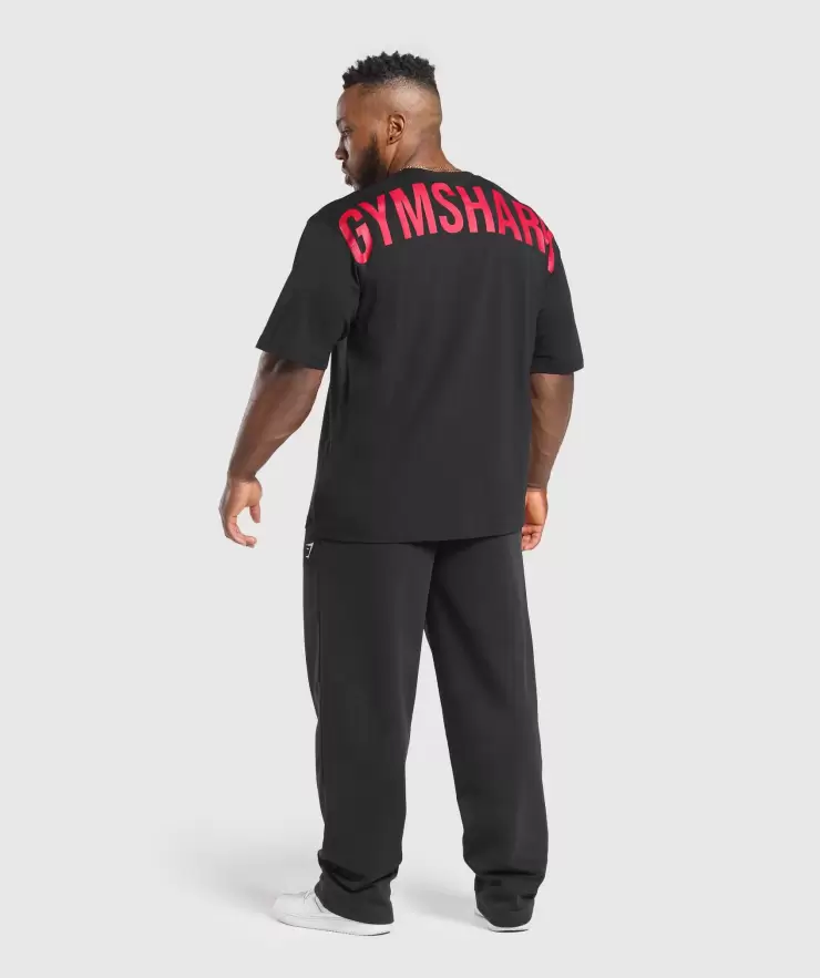 Power T-Shirt, Oversized Fit, Black/Conditioning Red  | M - Image 5