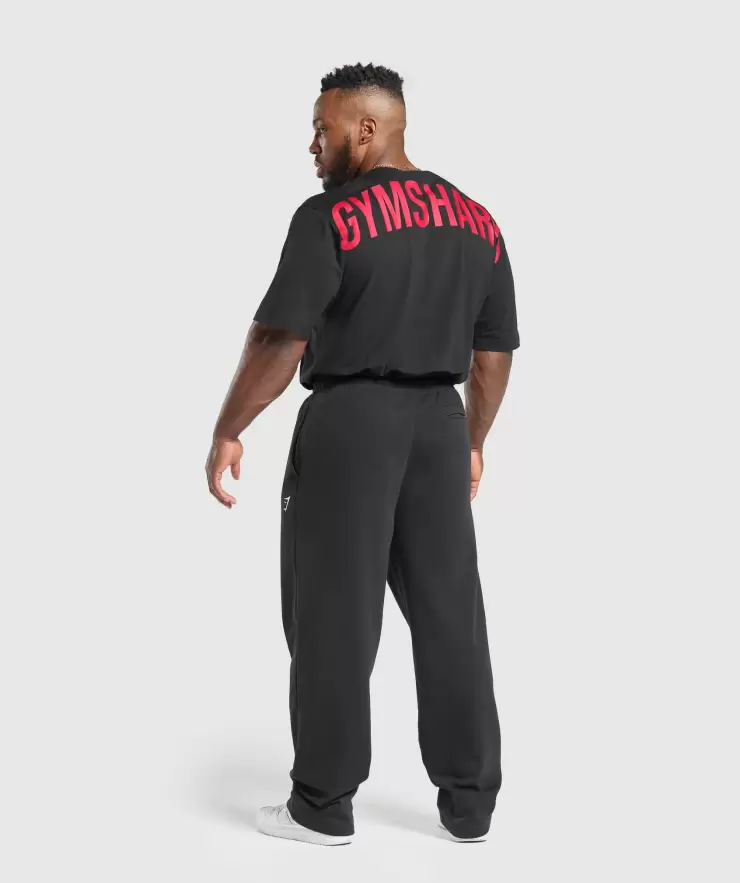 Power T-Shirt, Oversized Fit, Black/Conditioning Red  | M - Image 8